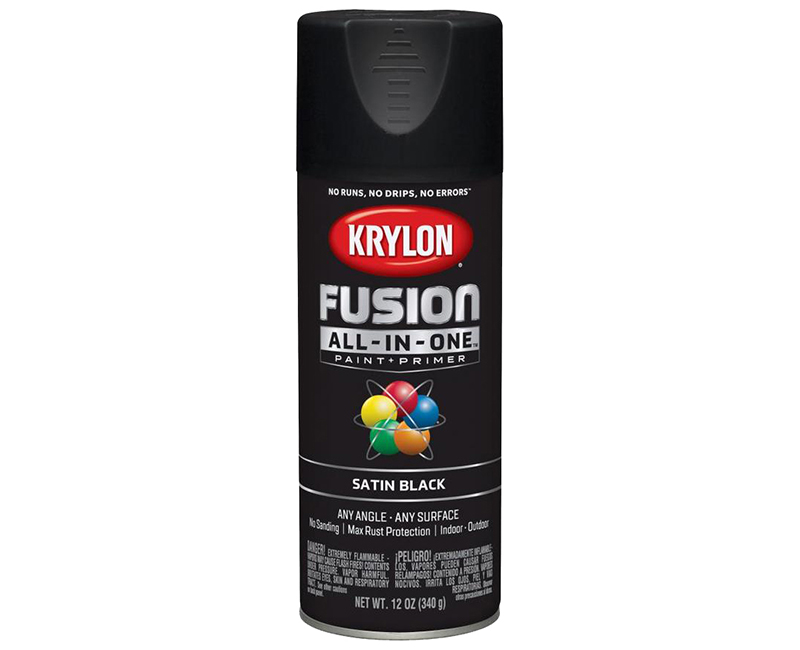 KRYLON FUSION ALL IN ONE SATIN BLACK 12 OZ