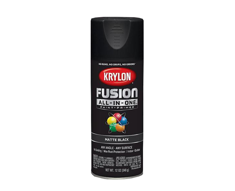 KRYLON FUSION ALL IN ONE MATTE BLACK 12 OZ