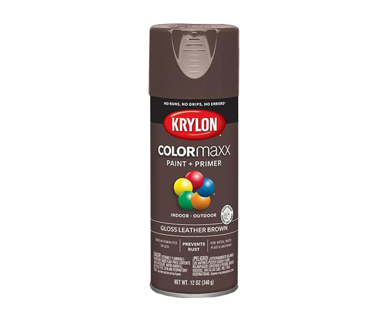 KRYLON COLORMAXX GLOSS LEATHER BROWN 12 OZ