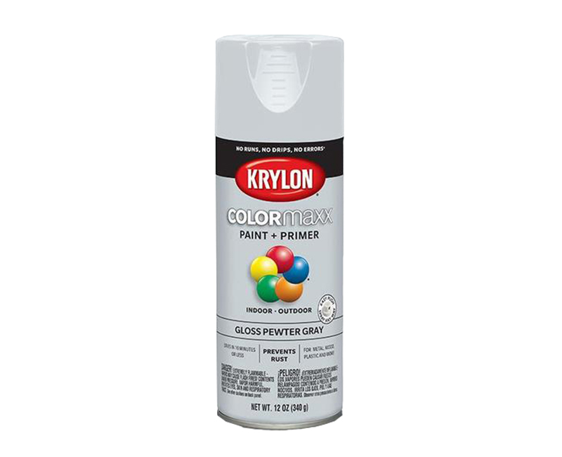 KRYLON COLORMAXX GLOSS PEWTER GRAY 12 OZ