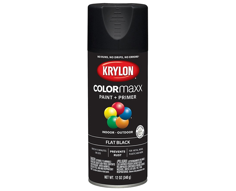 KRYLON COLORMAXX FLAT BLACK 12 OZ