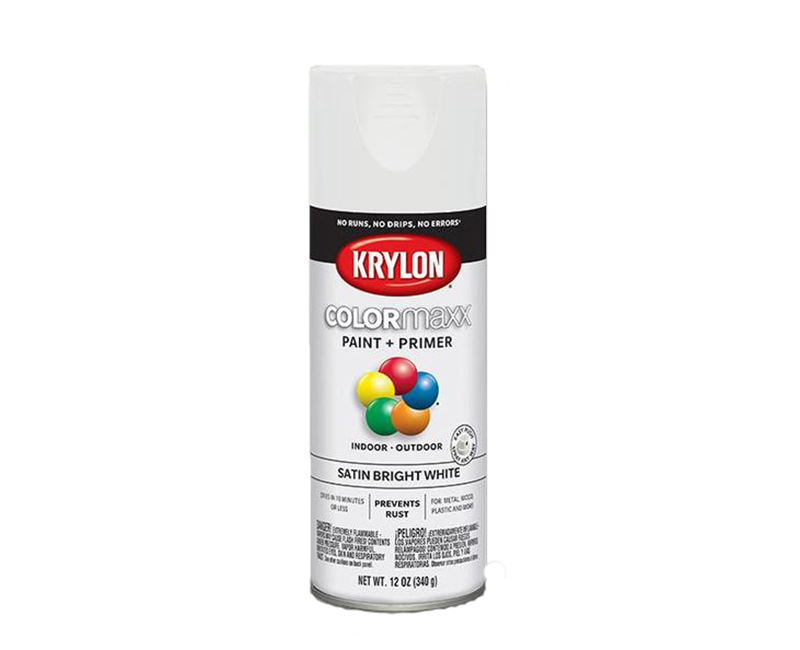 KRYLON COLORMAXX SATIN BRIGHT WHITE 12 OZ