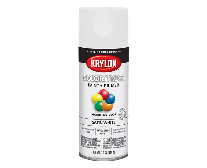 KRYLON COLORMAXX SATIN WHITE 12 OZ