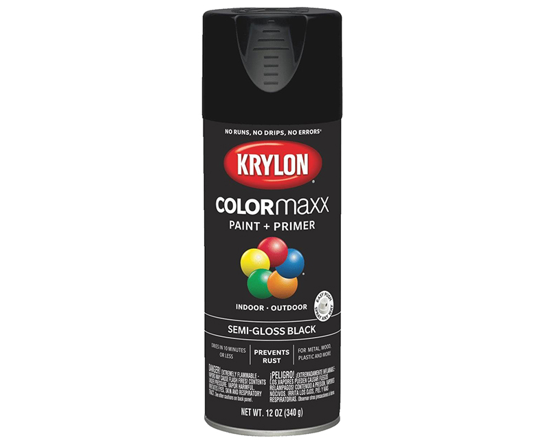 KRYLON COLORMAXX SEMI-GLOSS BLACK 12 OZ