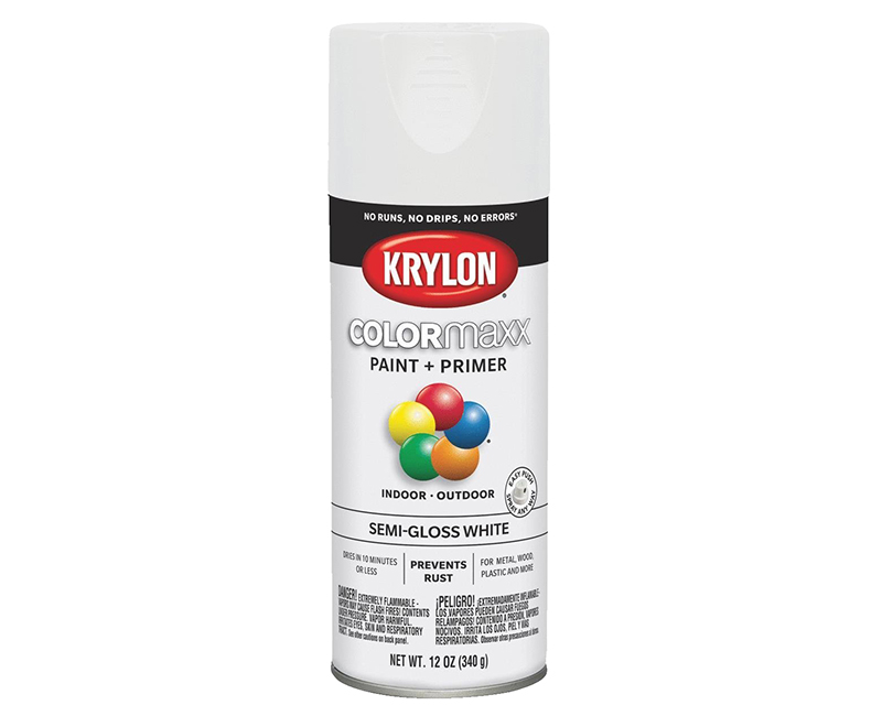 KRYLON COLORMAXX SEMI-GLOSS WHITE 12 OZ