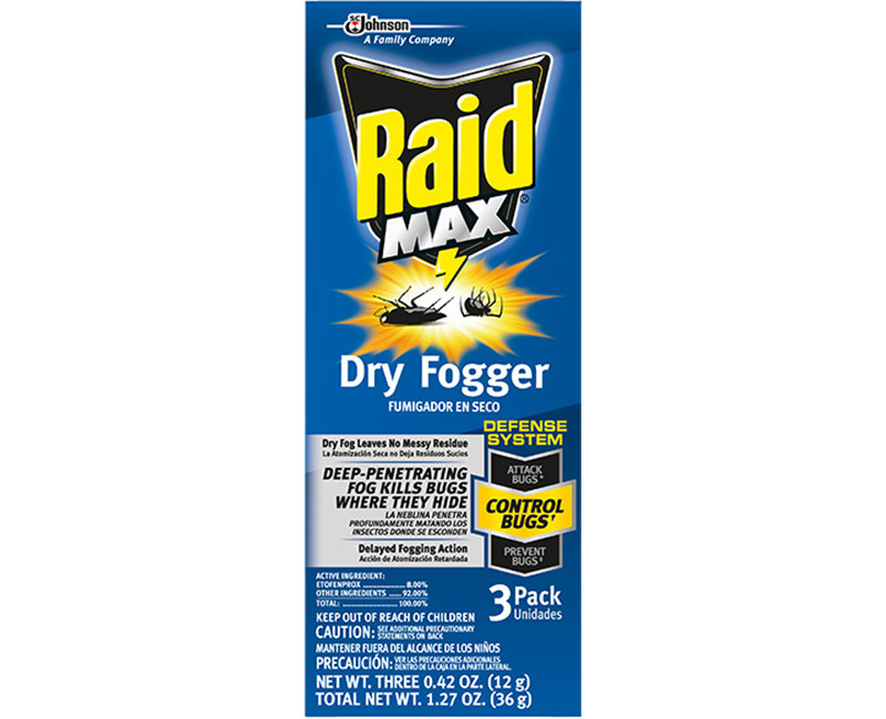 RAID MAX NO MESS DRY FOGGER 3 PACK 1.27OZ/6