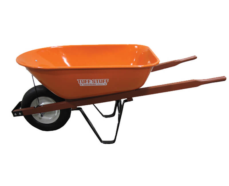 16" X 4" Wheel Barrow - 6 Cubic Ft. Orange Tray