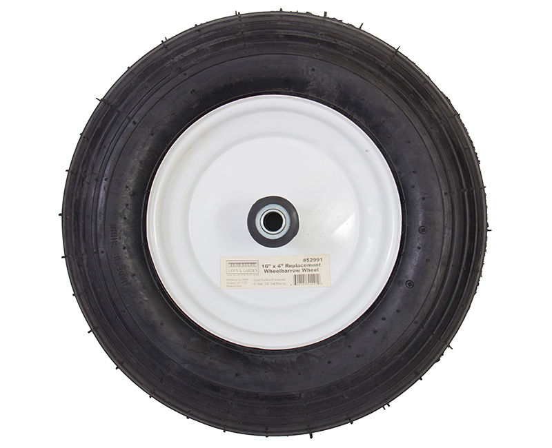 16" X 4" Wheelbarrow Wheels - Rubber Pneumatic