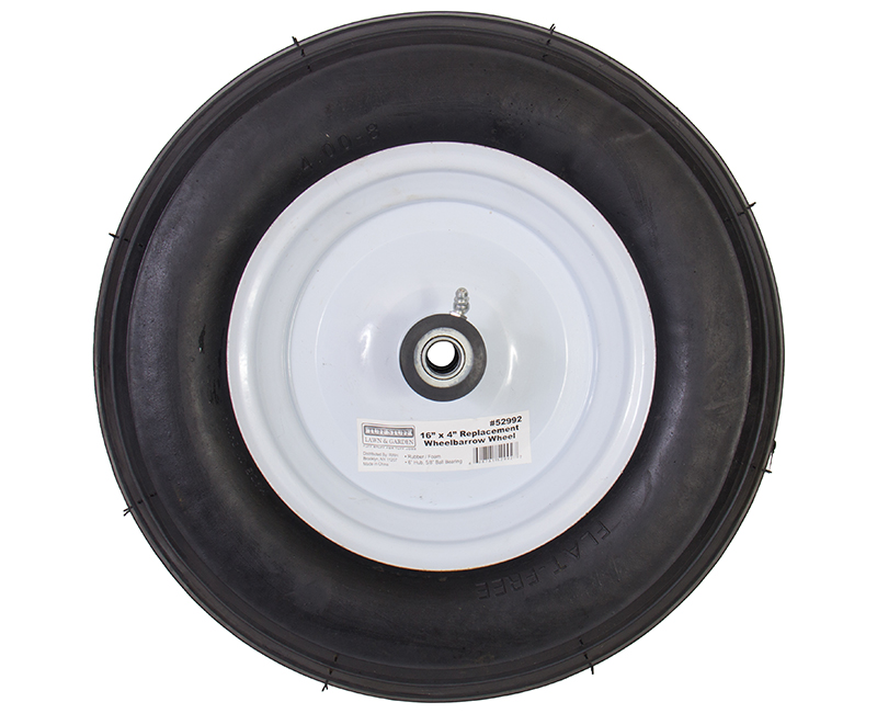 16" X 4" Wheelbarrow Wheels - Rubber/Foam