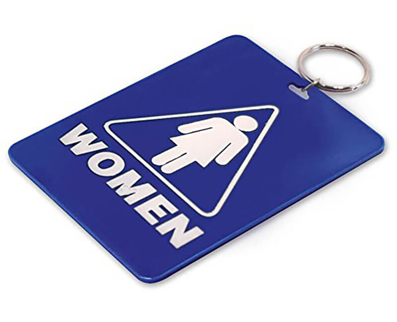 Restroom Key Tags With Ring - Women 10 Per Pack