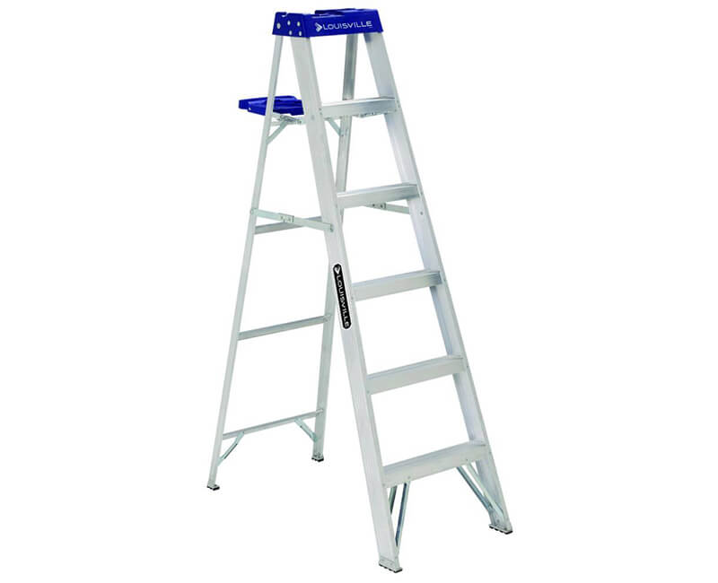 6' Aluminum Step Ladder With Pail - 250 Lbs. Type 1