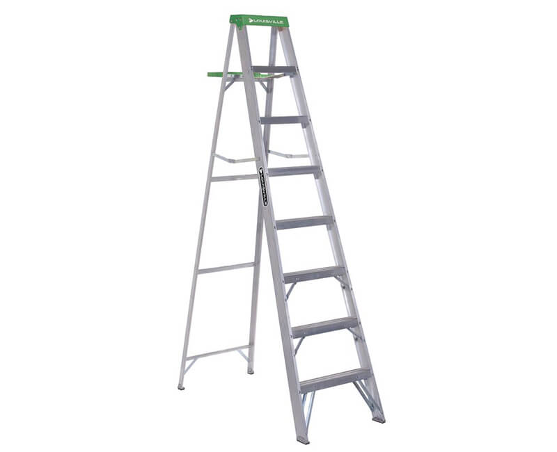 8' Aluminum Step Ladder With Pail - 225 Lbs. Type 2