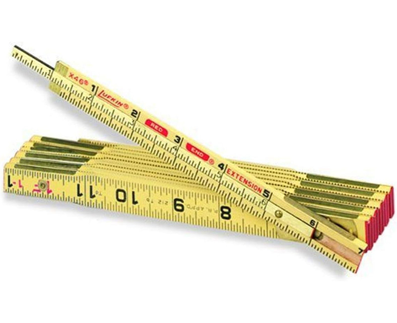 6' Red End Wood Ruler - Single Extension