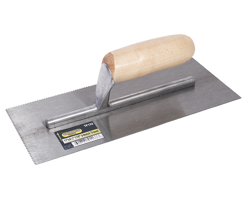 11" X 4-1/2" U Notch Wood Handle Trowel