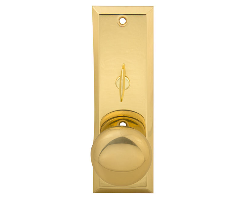 Escutcheon Plate With Solid Brass Door Knob and Zinc Alloy Turner