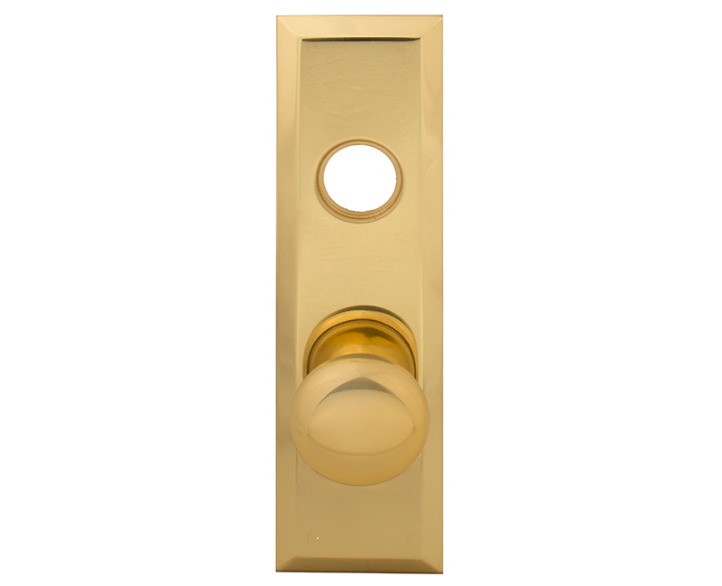 Escutcheon Plate With Solid Brass Door Knob and Cylinder Hole