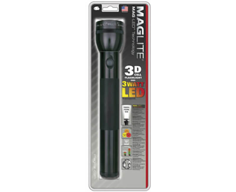 Mag 3 Cell D LED Flashlight - Black