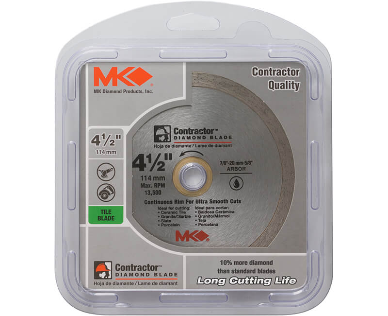 4 1/2" Continuous Rim Diamond Blade - Carded