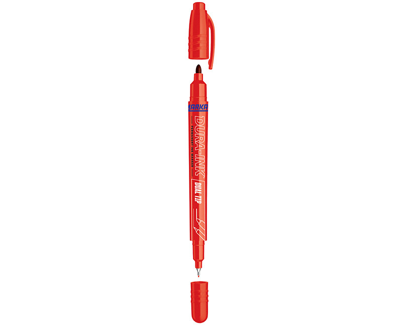 DUAL SIDED INDUSTRIAL INK MARKER RED SHARP POINT + PEN