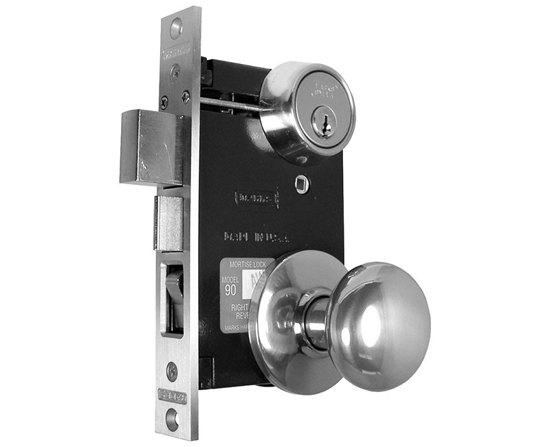 MORTISE LOCKSET IRON GATE DOUBLE CYLINDER 26D 2-1/2" BACKSET 1" X 7-1/16" FACE PLATE RH