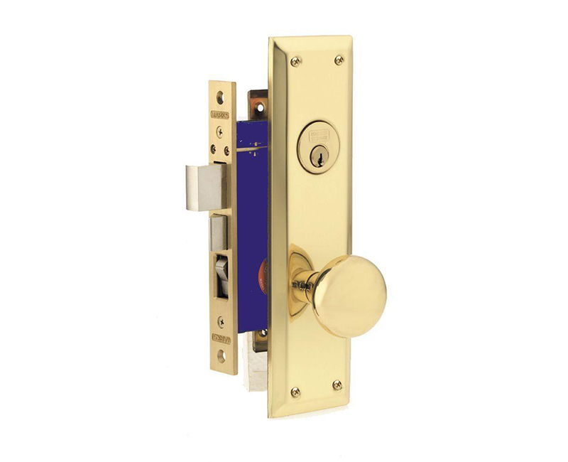 Apartment Mortise Lockset With Bolt Latch & Rocker - Right Handed
