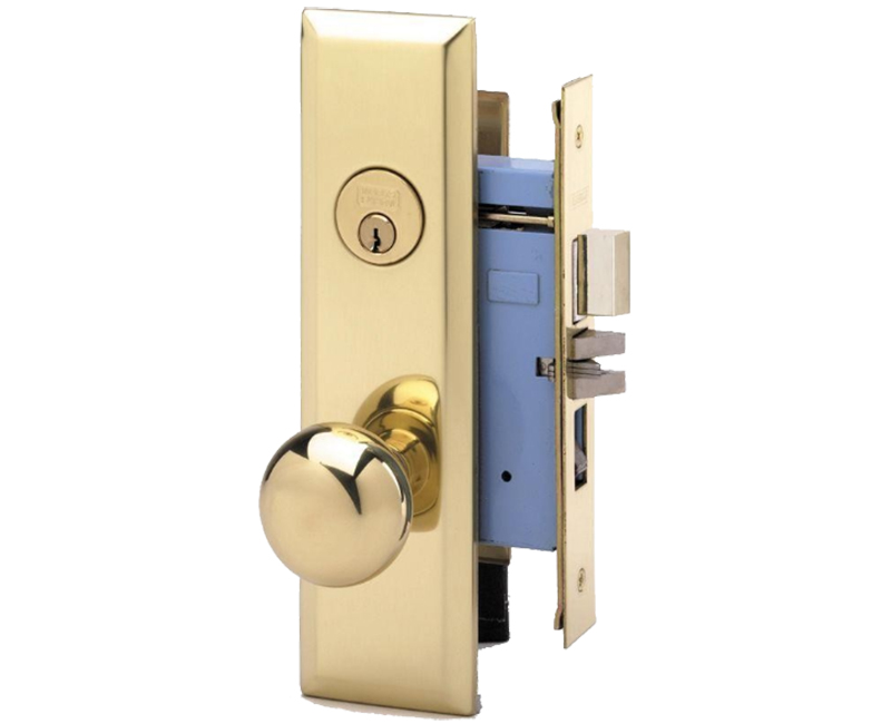 Apartment Mortise Lockset With Bolt Latch & Rocker - 1-1/4" X 8" Left Handed
