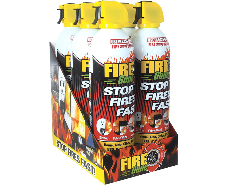 FIRE GONE SUPPRESSANT 16OZ 6 CAN COUNTER DISPLAY