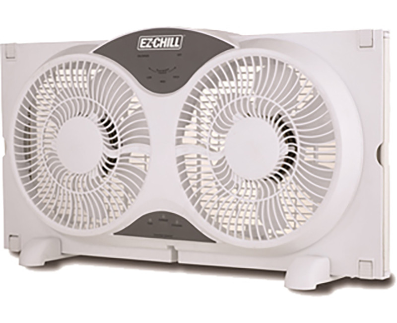 EZ-Chill - 9" Deluxe Reversible Twin Window Fan w/ Remote - White
