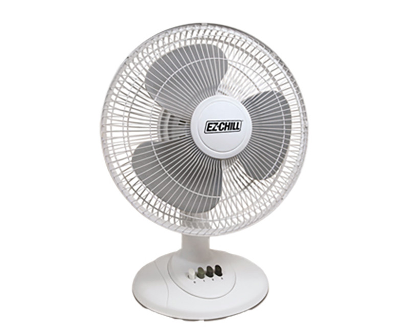 EZ-Chill - 12" Oscillating Table Fan - White