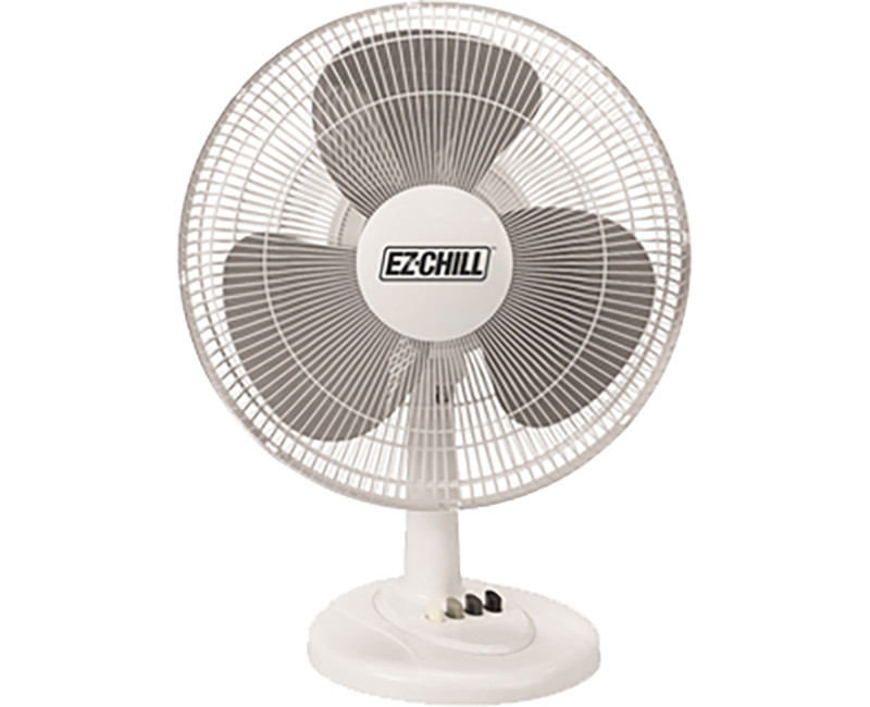 EZ-Chill - 16" Oscillating Table Fan - White