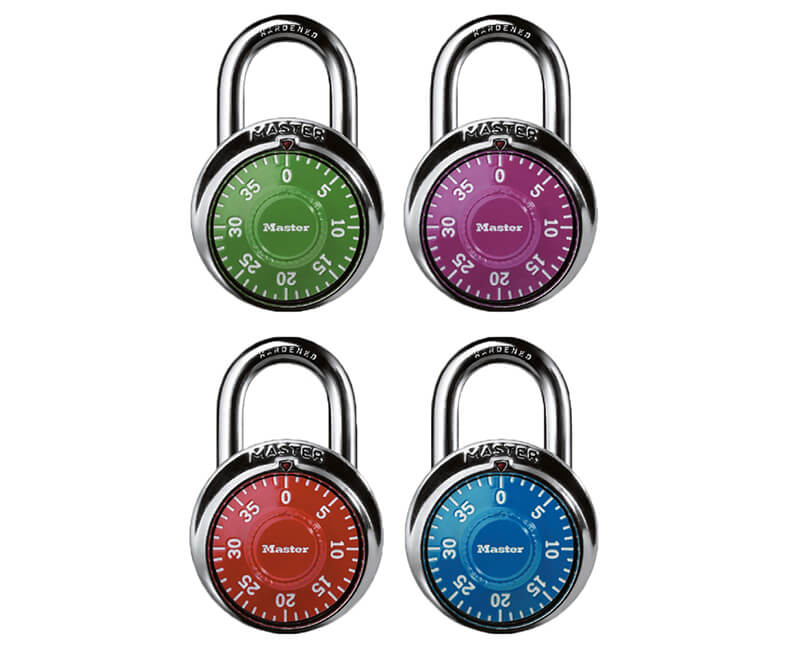 1-7/8" Stainless Steel Combination Lock - Color Dials Carded