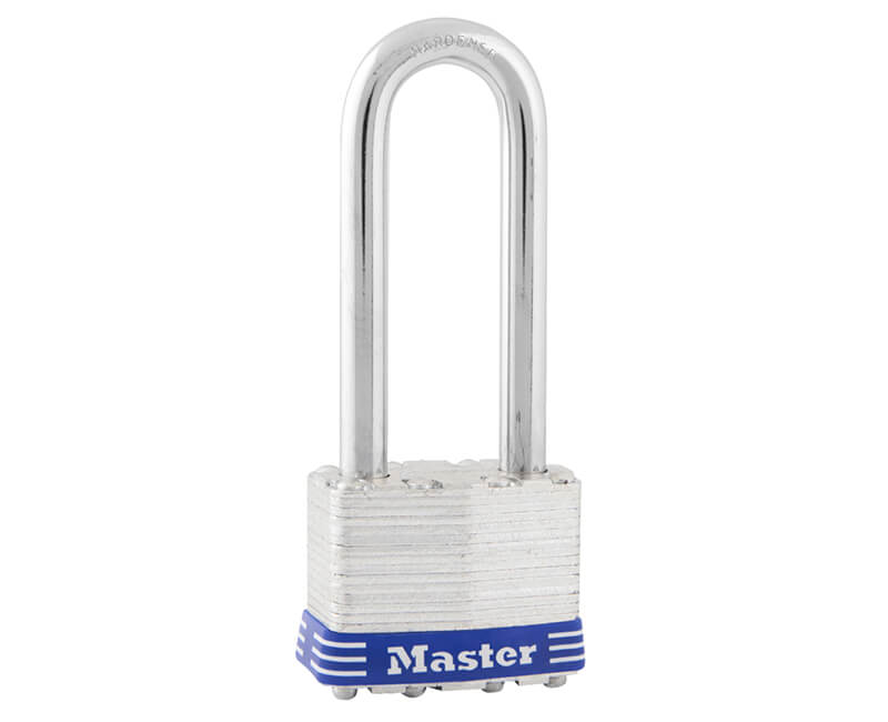 1-3/4" Wide Long Shackle Laminated Padlock - Carded