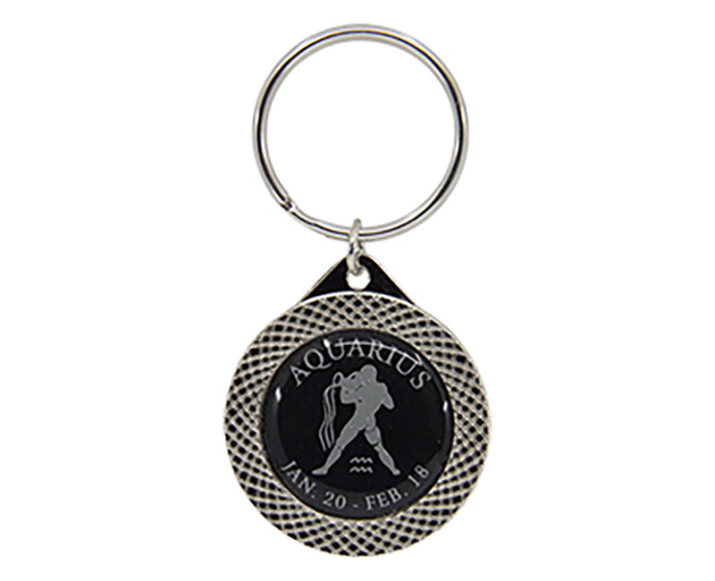 ZODIAC KEY CHAIN BLACK AQUARIUS