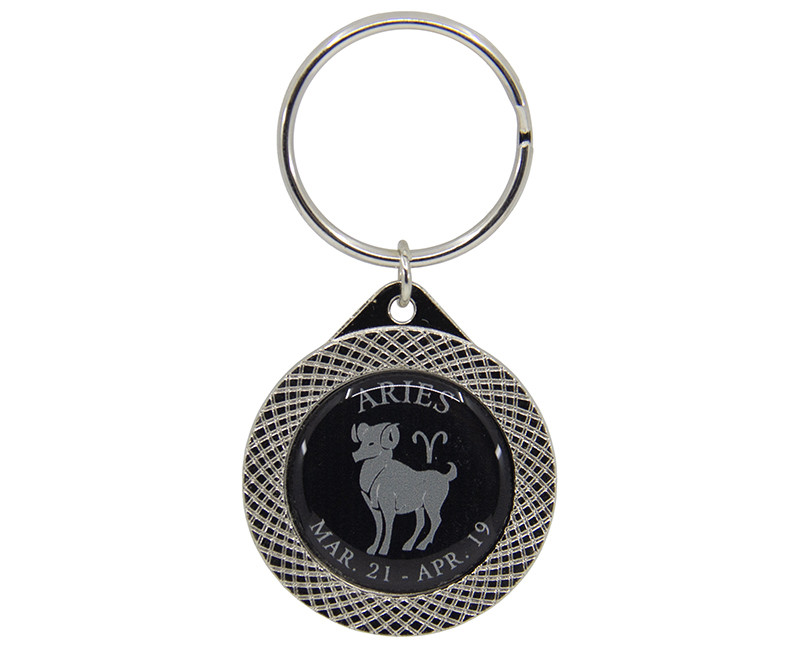 ZODIAC KEYCHAIN BLACK ARIES