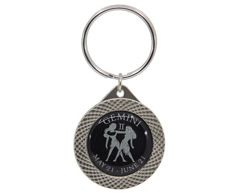 ZODIAC KEY CHAIN BLACK GEMINI