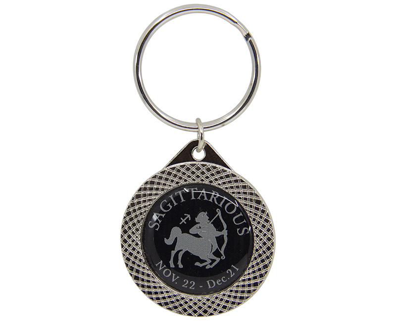 ZODIAC KEY CHAIN BLACK SAGITARIUS