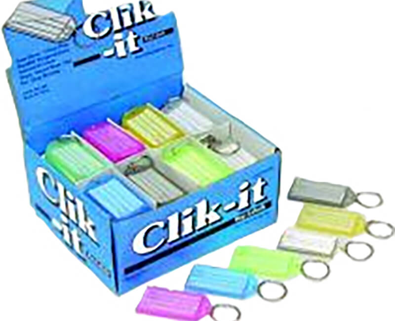 Clik-It Plastic Key Tag - 100 Per Box