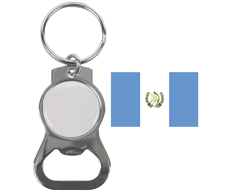 Guatemala Key Chain Nickel Plated W/ Bottle Opener