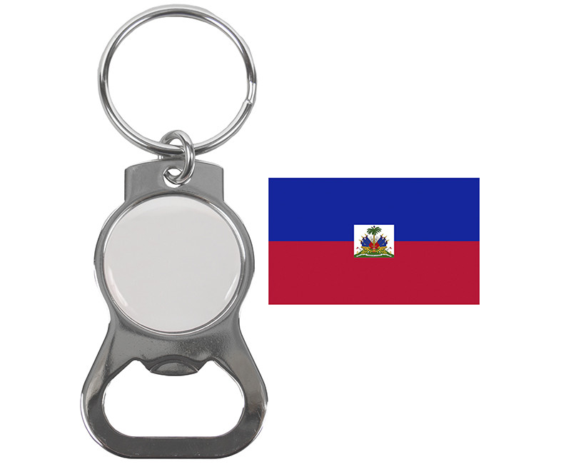 Haiti Key Chain Nickel Plated W/ Bottle Opener