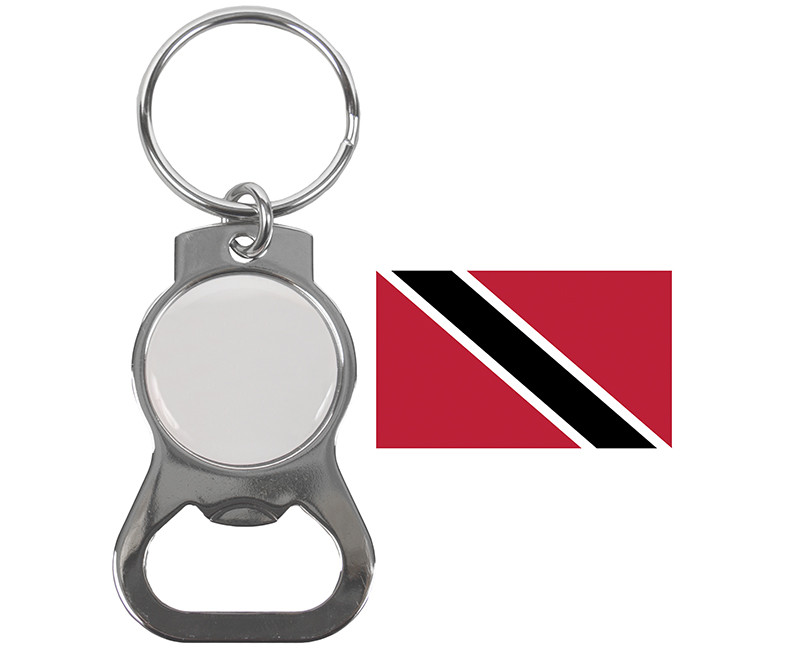 Trinidad & Tobago Key Chain Nickel Plated W/ Bottle Opener