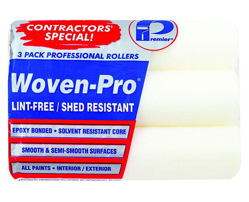 9" X 3/8" WOVEN PRO ROLLER COVER 3PK