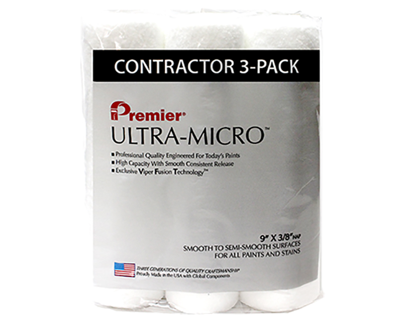 9" x 3/8" Ultra Micro Roller - 3 Pack