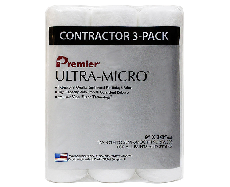 9" x 3/8" Ultra Micro Roller - 3 Pack