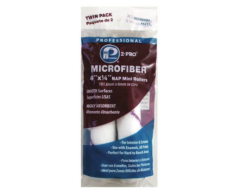 4" X 1/4" Micro Fiber Mini Roller - Twin Pack