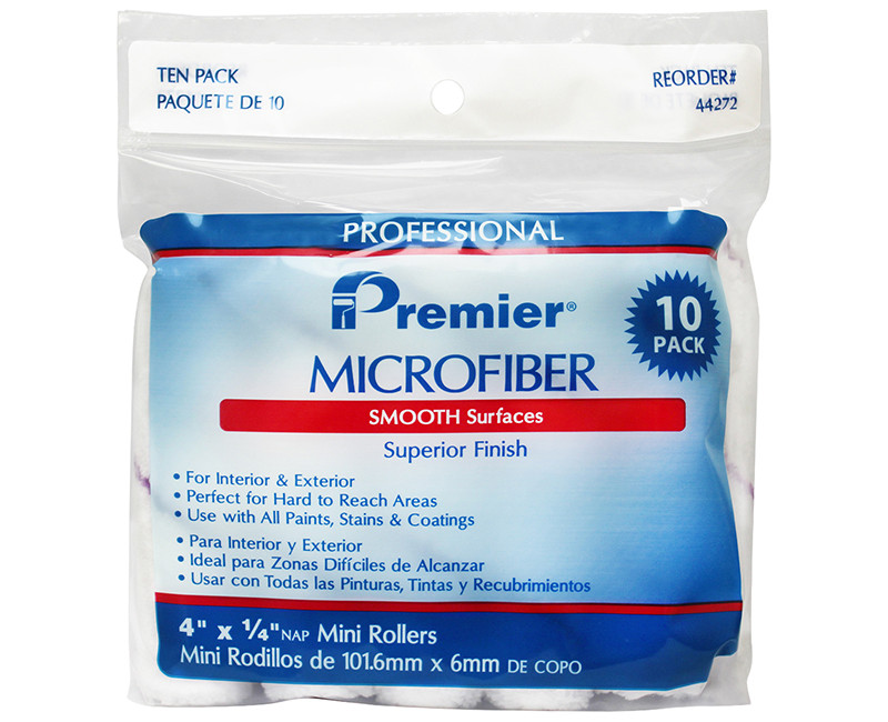 4"X 1/4" MICROFIBER MINI ROLLER 10PK W/BONUS FRAME