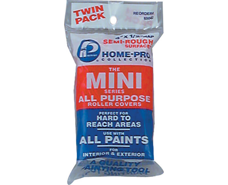 4" X 1/2" All Purpose Mini Roller - Twin Pack