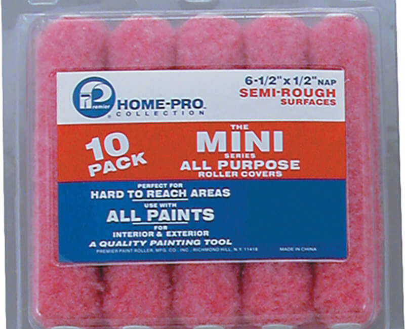 6-1/2" X 1/2" All Purpose Mini Roller - 10 Pack