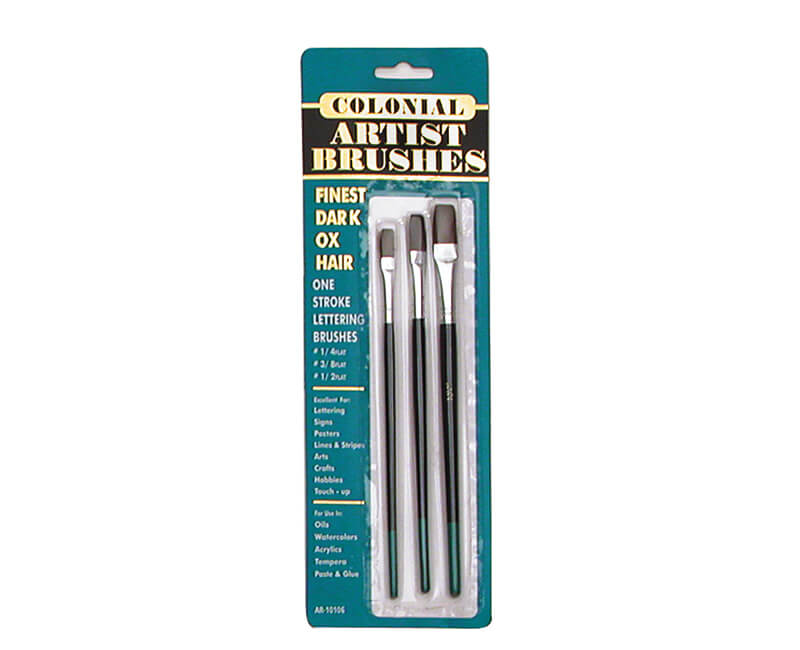 3 Pc. Ox-Hair One Stroke Lettering Brush