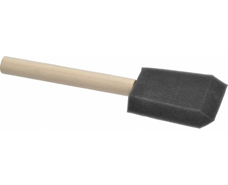 2" High Density Foam Brush - Sanded Wood Handle