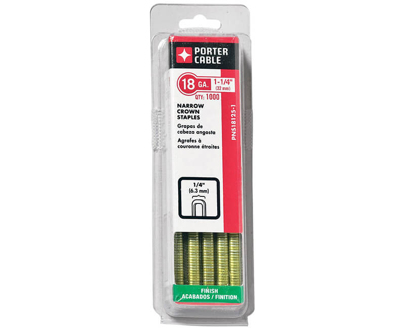 1/4" Narrow Crown Staple 1/4" Long - 18 Gauge 1000 Pack